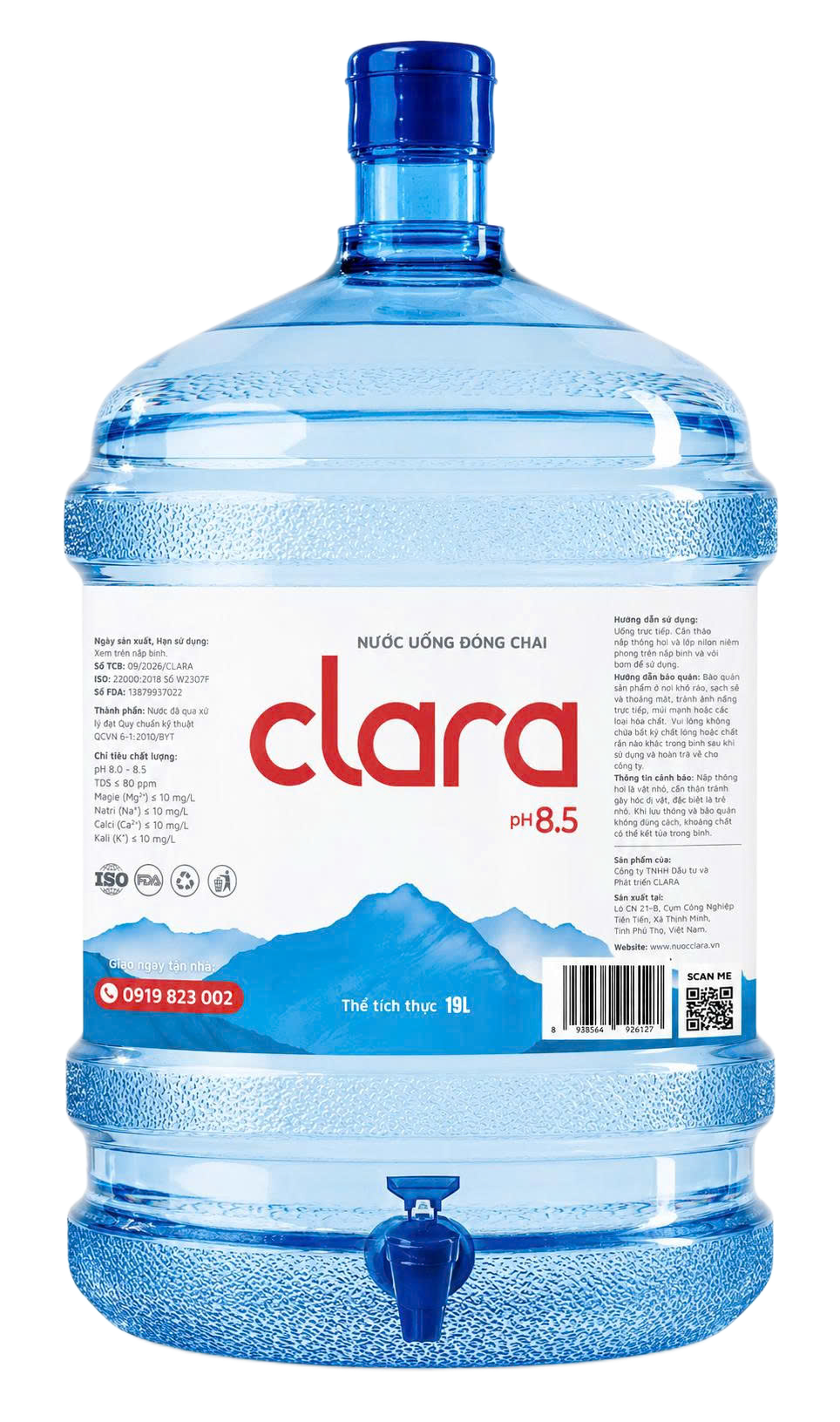 Nước uống đóng chai Clara pH8.5